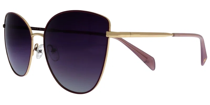 Ochelari de soare damă JSM 5216 C3 Moonlight cu ramă metalică aurie și violet