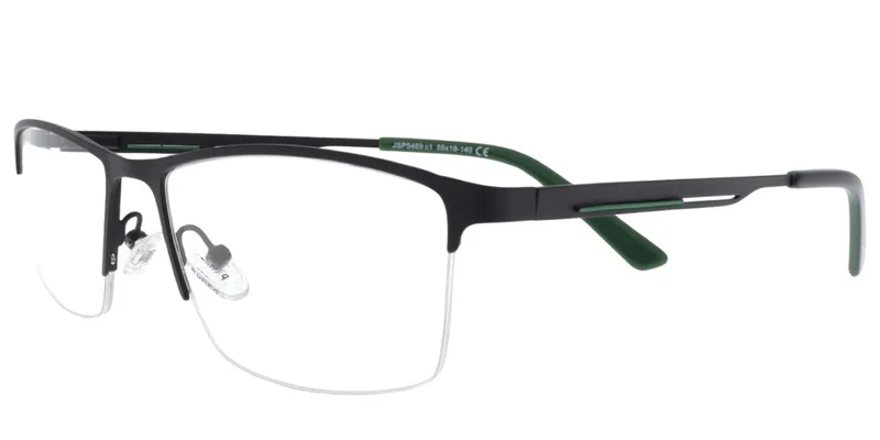 Ramă de ochelari JSP 5469 c1 Prime pentru bărbați, metalică, negru și verde