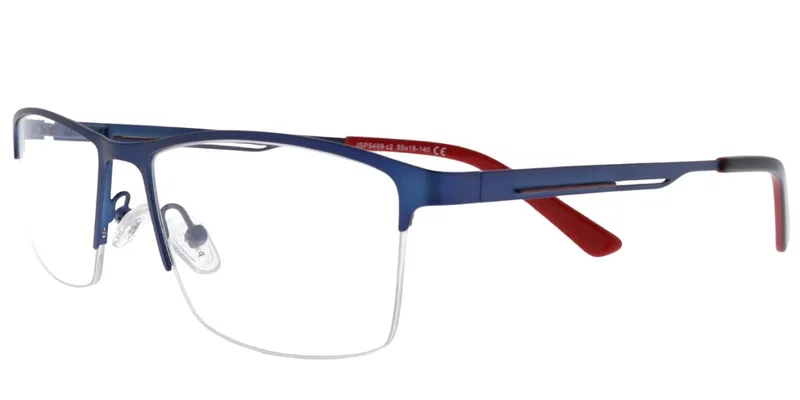 Ramă de ochelari JSP 5469 c2 Prime metalică, half rim, albastru-roșu