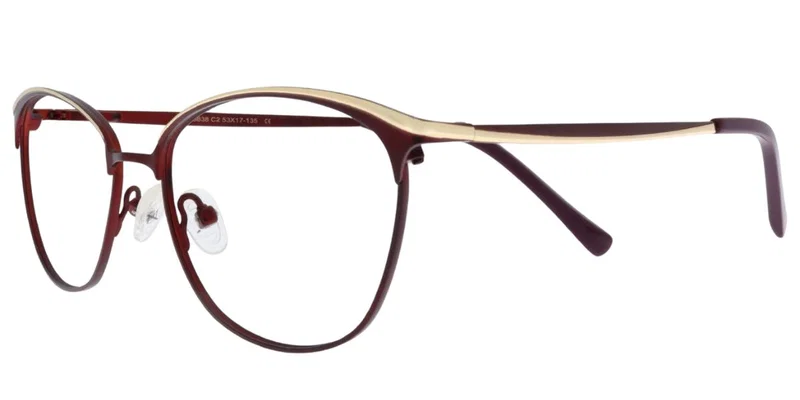 Ramă de ochelari TYM 5838 c2 Moonlight pentru femei, claret și auriu