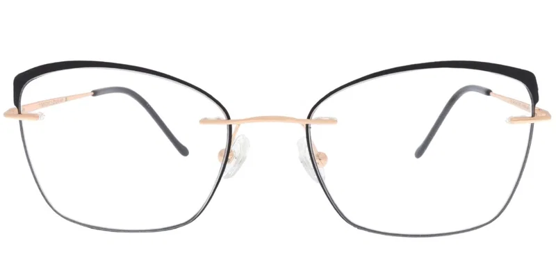Ramă de ochelari TYM 5839 c1 Moonlight, detaliu design negru și auriu