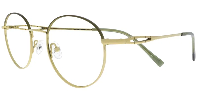 Ramă de ochelari pentru femei TYM 5840 c3 Moonlight, auriu și verde, vedere frontală