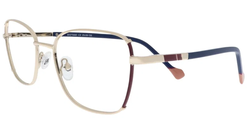 Rame de ochelari BIST 5661 c3 Sonata, metalice, claret și auriu
