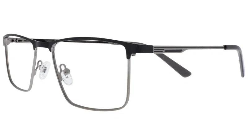 Ramă de ochelari CYP 5475 c2 Prime, montură metalică neagră și gri, vedere frontală