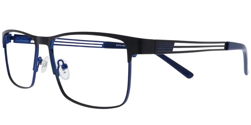Ramă BIP 5483 c1 Prime metalică full rim, negru și bleumarin