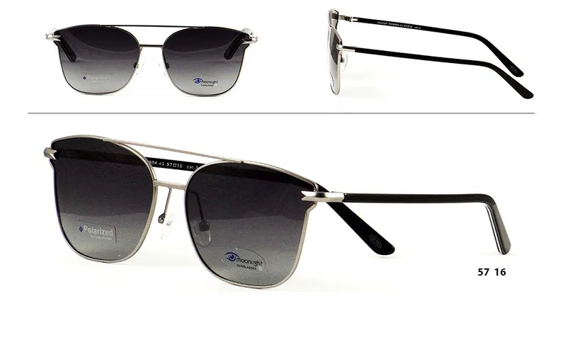 Ochelari de soare pentru bărbați RM 9904 c1 Moonlight, ramă metalică neagră și argintie