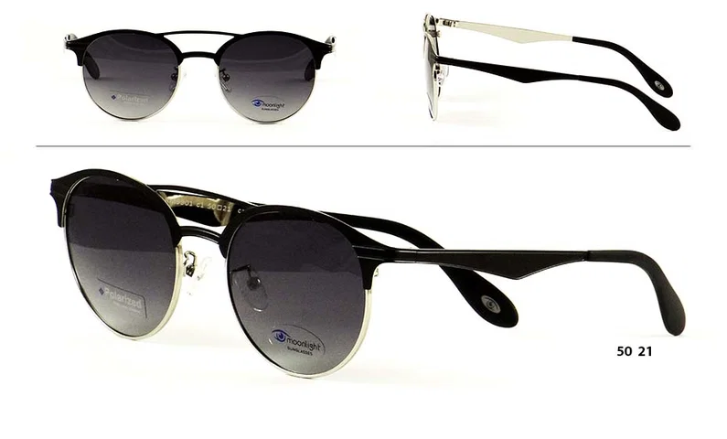 Ochelari de soare RM 9901 c1 Moonlight cu ramă metalică neagră și aurie, vedere frontală