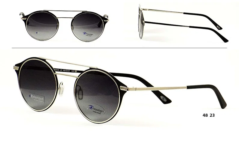 Ochelari de soare RM 9902 c2 Moonlight cu ramă neagră și argintie