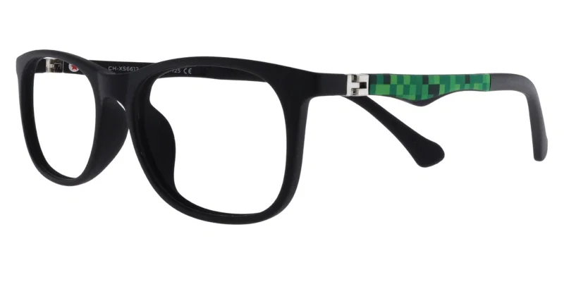 Rame de ochelari pentru copii CH XS 6612 c8 Success, negru-verde, vedere frontală