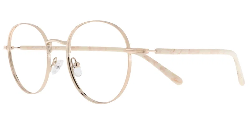 Ramă de ochelari Moonlight YM 5259 c1 pentru femei, metal, bej auriu și alb