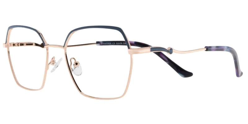 Ramă de ochelari CYM 5909 c3 Moonlight auriu și bleumarin, vedere frontală