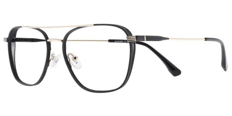 Rama de ochelari GLP 5493 c2 Prime, metalică, în culorile negru și auriu
