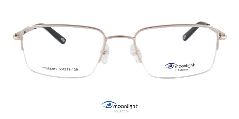 Detaliu ramă de ochelari aurie TYM 3381 Moonlight