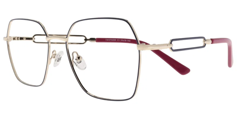 Ramă de ochelari TWST 5668 c3 Sonata pentru femei, metal, auriu bleumarin și violet