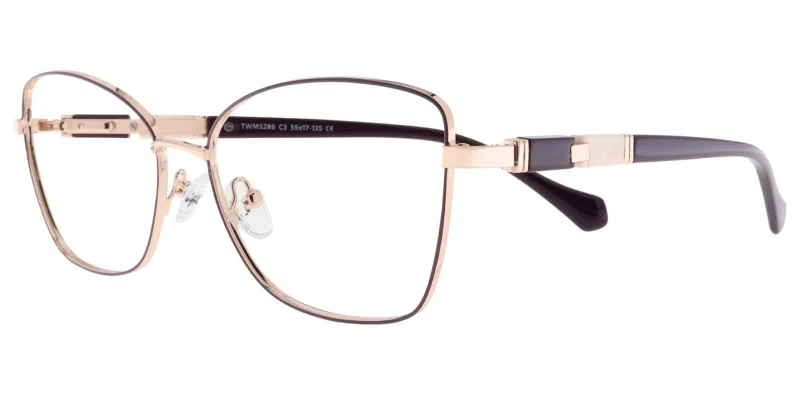 Ramă de ochelari TWM 5286 c3 Moonlight pentru femei, claret și auriu