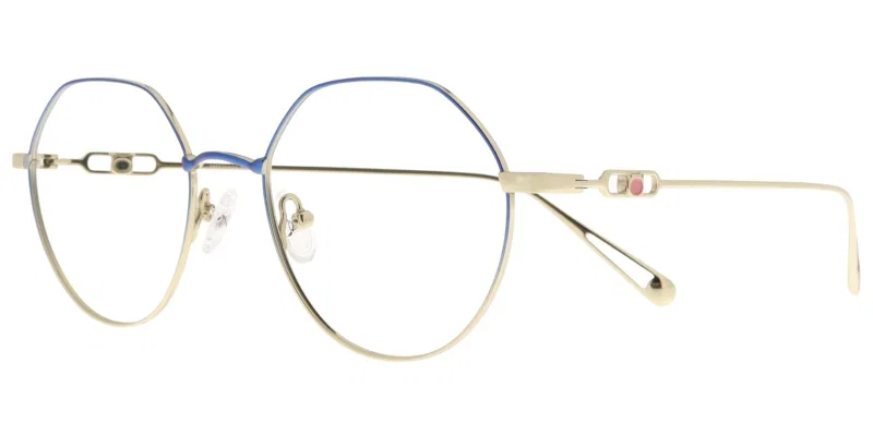 Ramă de ochelari Moonlight YM 5262 c3 pentru femei, din titan, în culori albastru, auriu și violet