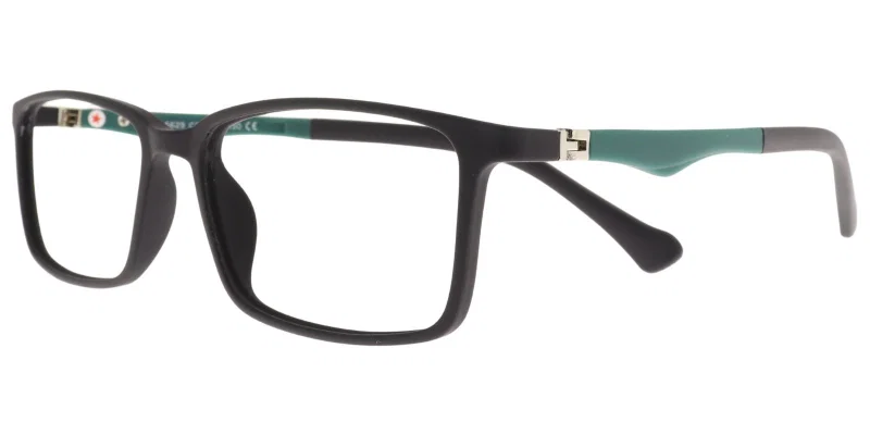 Ramă de ochelari pentru copii DD XS 6629 c3 Success, negru și verde, vedere frontală