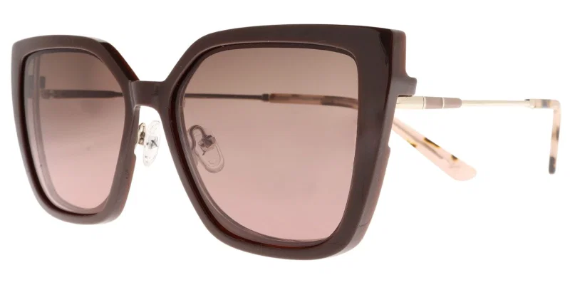 Ramă de ochelari YBM 5298 c1 Moonlight, model clip-on, maro și auriu