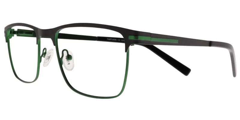 Ramă de ochelari TWP 5496 c3 Prime pentru bărbați, negru și verde