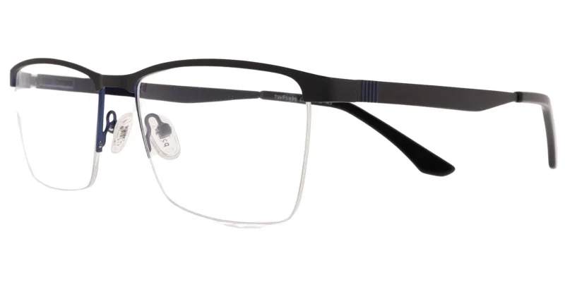 Ramă de ochelari TWP 5498 c2 Prime, montură metalică semi-ramă, negru și albastru