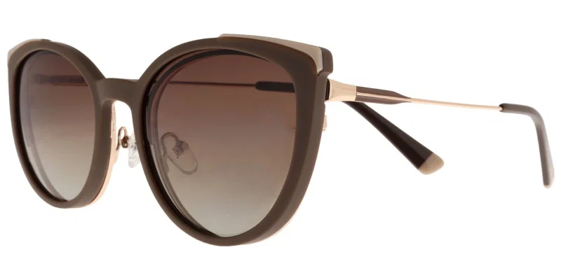 Ochelari clip-on GLM 6032 c1 Moonlight cu ramă metalică bej maro și auriu