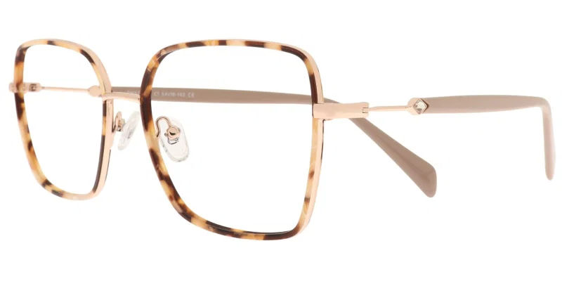 Ramă de ochelari TWST 6392 c1 Sonata pentru femei, metal, beige maro și auriu