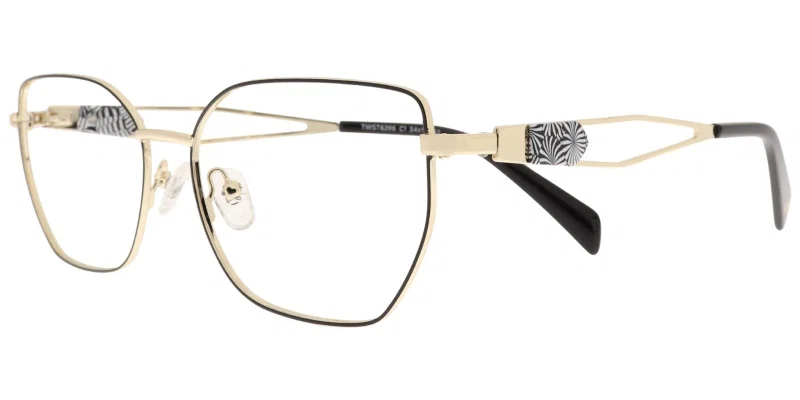 Rame de ochelari TWST 6396 c1 Sonata, montură metalică alb negru auriu