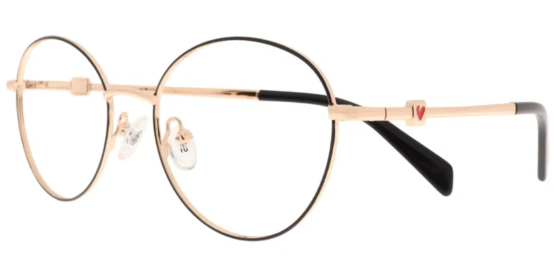 Rame de ochelari pentru copii HS CYS 6625 c1 Success, metalice, negru auriu și roșu