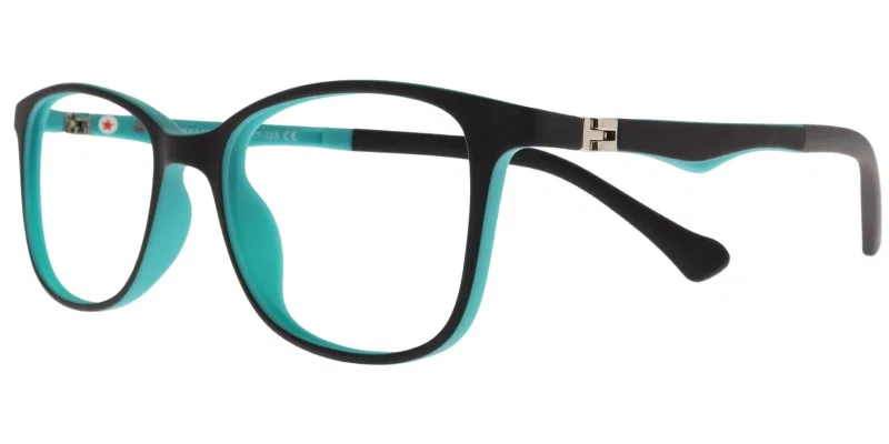 Ramă de ochelari pentru copii DH XS 6667 c6 Success, negru și verde, vedere frontală