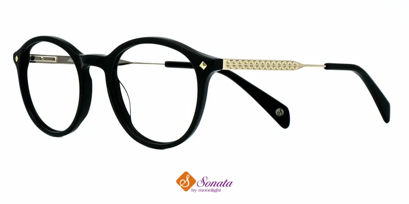 Ramă de ochelari XST 3690 c1 Sonata negru și auriu, vedere frontală