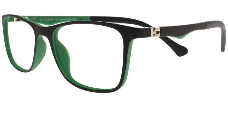 Ramă de ochelari pentru copii CK XS 6695 c5 Success, neagră și verde