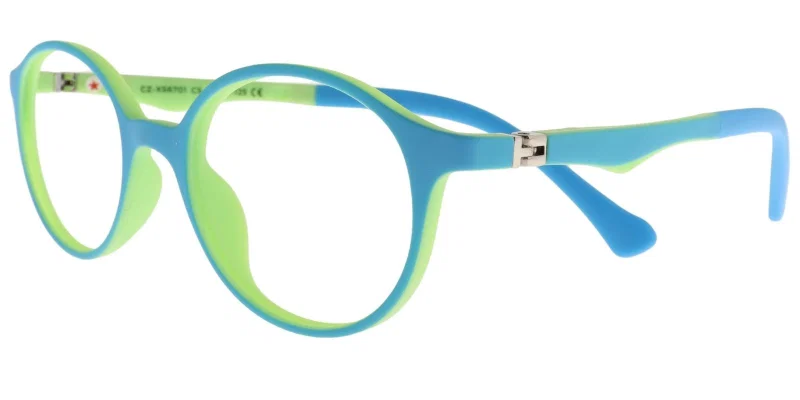 Rame de ochelari pentru copii CZ XS 6701 c5 Success, albastre și verzi, vedere frontală