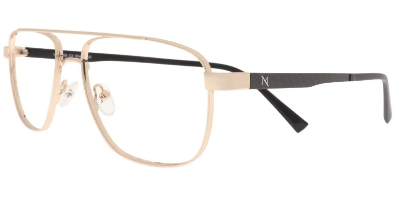 Ramă de ochelari pentru bărbați YM 6058 c2 Moonlight, negru și auriu, vedere frontală