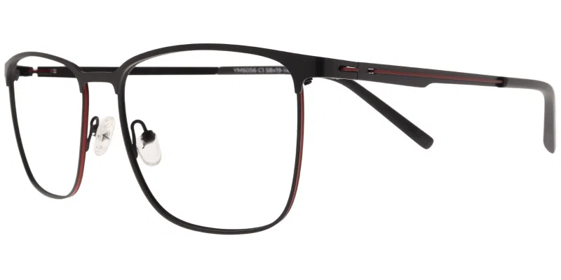 Ramă de ochelari YM 6056 c1 Moonlight, negru și roșu, vedere frontală
