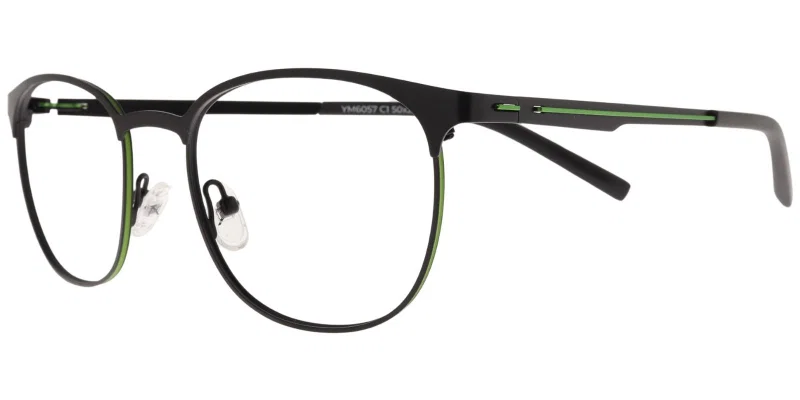 Ramă de ochelari pentru femei YM 6057 c1 Moonlight, metalică, negru și verde