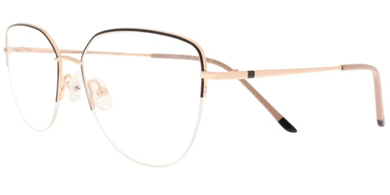 Ramă de ochelari pentru femei TYM 6076 c1 Moonlight, titan, half-rim, bej negru și auriu