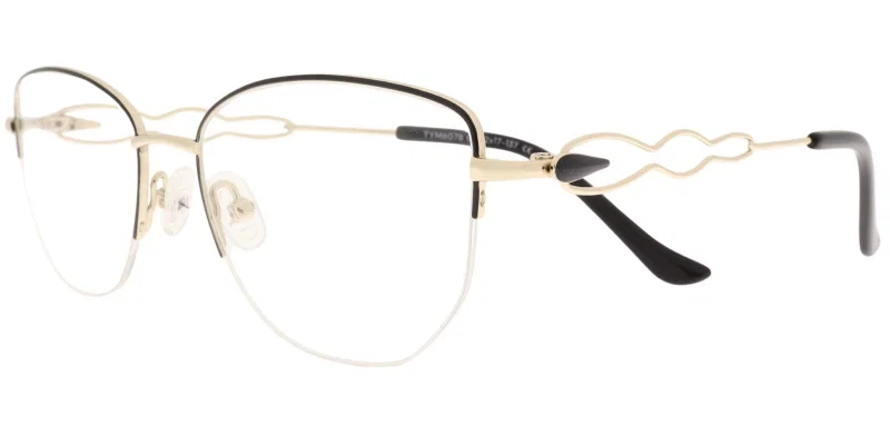 Ramă de ochelari TYM 6078 c1 Moonlight negru și auriu, vedere frontală