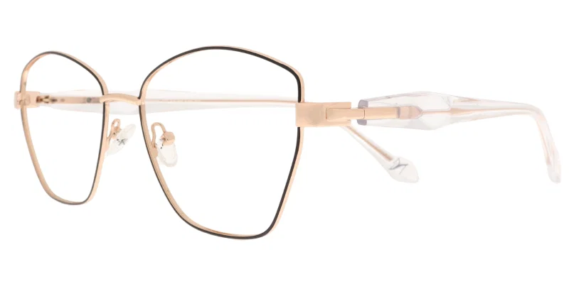 Rame de ochelari TWM 6066 c2 Moonlight negre cu auriu, vedere frontală
