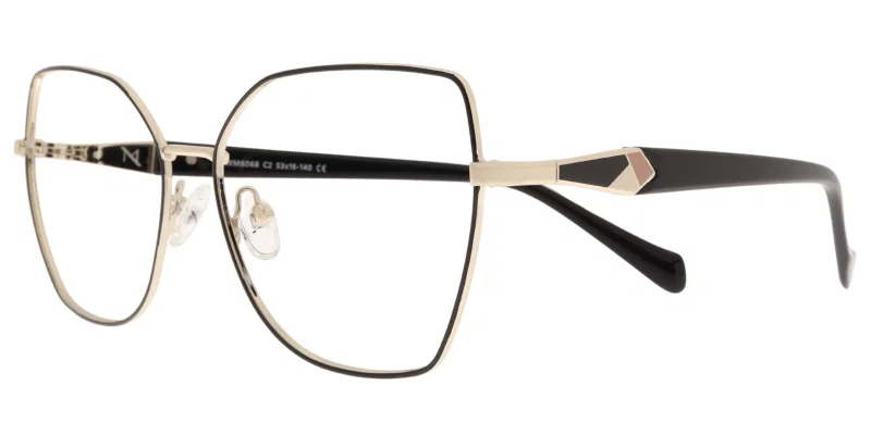 Ramă de ochelari TWM 6068 c2 Moonlight, negru și auriu, vedere frontală