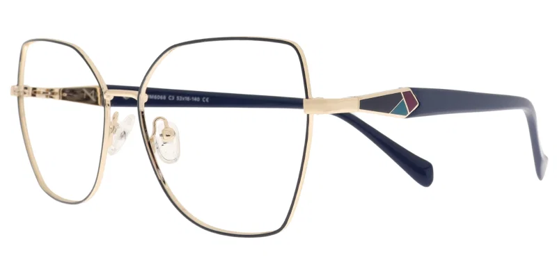 Ramă de ochelari TWM 6068 c3 Moonlight aurie și bleumarin
