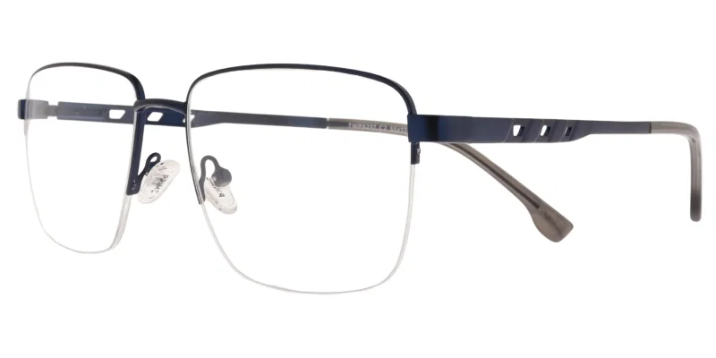Ramă de ochelari TWP 6237 c2 Prime pentru bărbați, metalică, gri și bleumarin