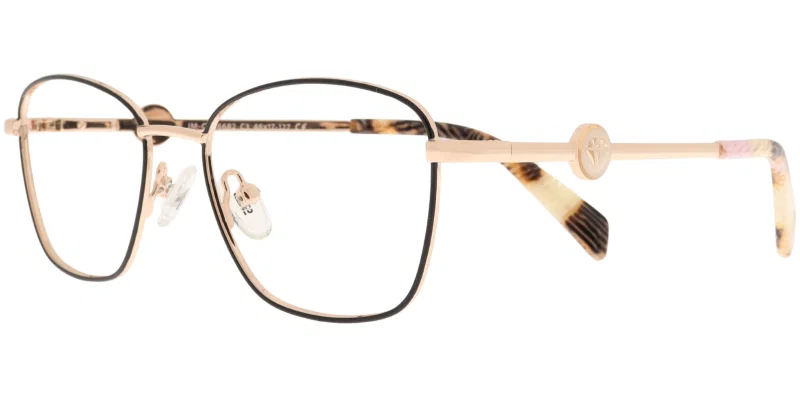 Rama de ochelari pentru copii JM CYS 6682 c3 Success, metalică, în culorile bej, negru și auriu