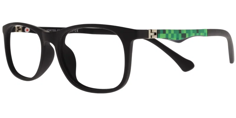 Ramă de ochelari pentru copii CH XS 6735 c1 Success, negru și verde, vedere frontală
