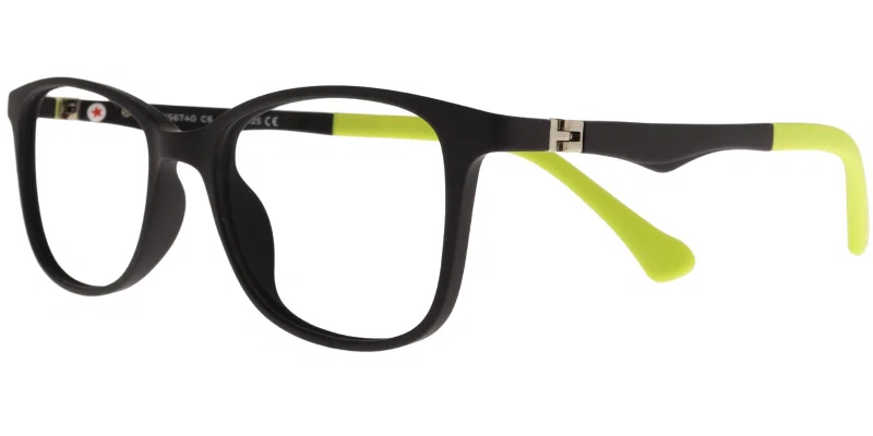Rame de ochelari pentru copii DH XS 6740 c6 Success, negru și galben, vedere frontală