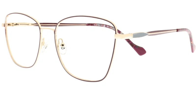 Rame de vedere GST 6416 c2 Sonata pentru femei, inox, claret, auriu și gri