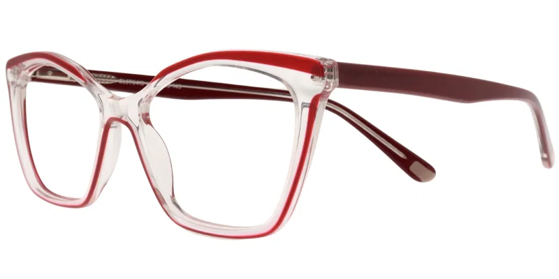Ramă de ochelari GST 6413 c2 Sonata, din plastic, transparentă cu roșu și alb