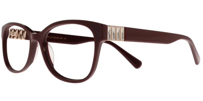 Rama de ochelari pentru femei ODM 6911 c2 Moonlight, claret și auriu, vedere frontală