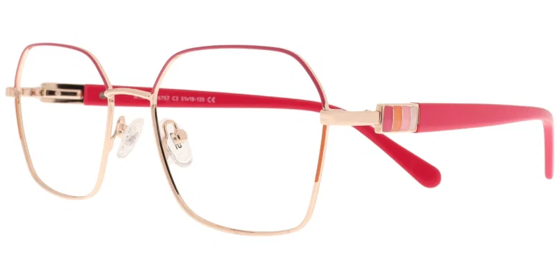 Rame de ochelari pentru copii HTA CYS 6757 c3 Success, metal, auriu portocaliu și roz