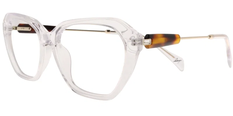Ramă de ochelari pentru femei TWM 6098 c2 Moonlight, maro, transparent și alb
