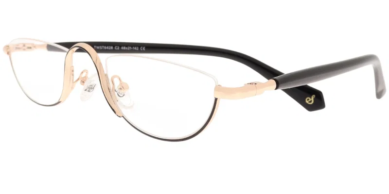 Ramă de ochelari TWST 6428 c2 Sonata, metal, negru și auriu